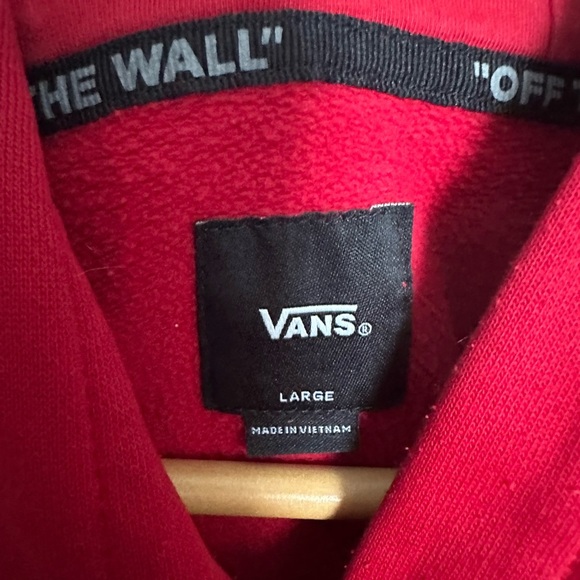 VANS Boys Off the Wall Red Pullover Hoodie/Sweatshirt - Size Large - Picture 2 of 4